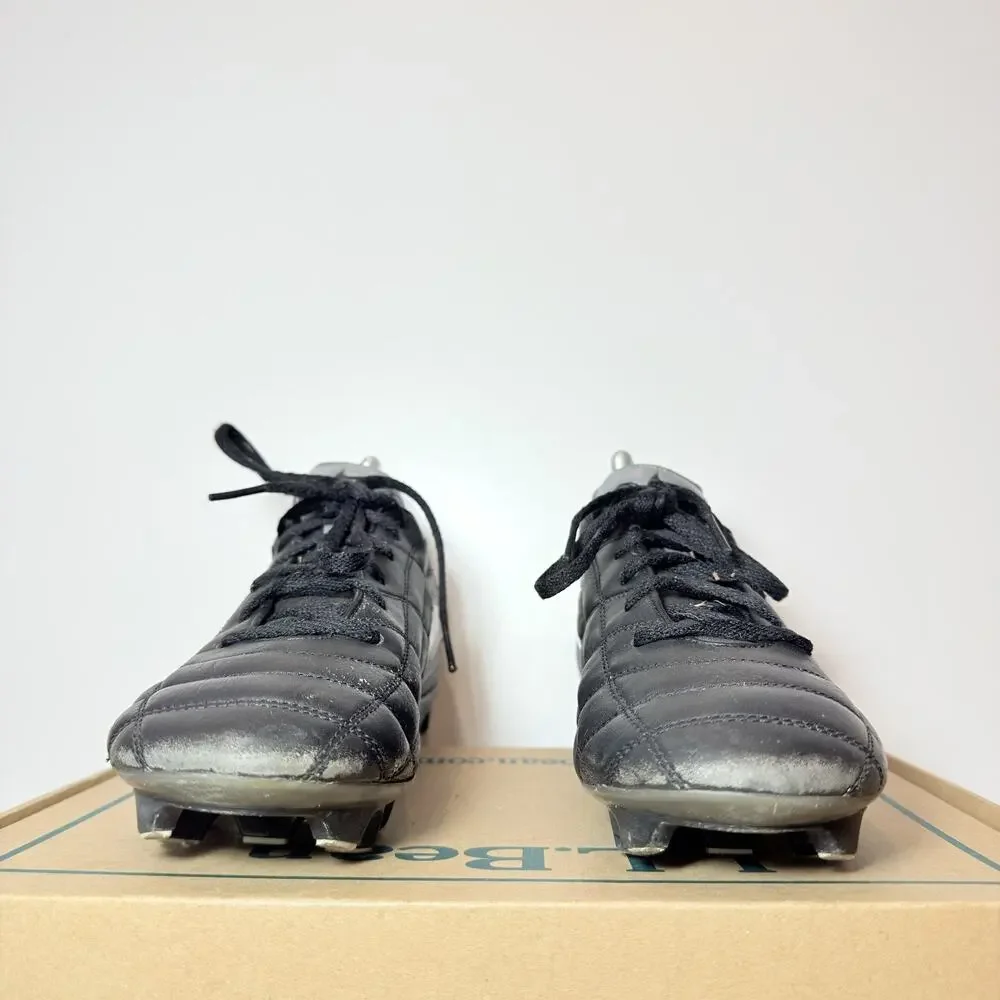 Vintage Mens 9.5 Nike Air Zoom ZM Total 90 Soccer Cleats Black Silver Leather